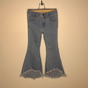 Girls’ Bellbottom frayed denim - art class